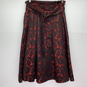 New York & Co Midi Skirt Size 8 Floral Jacquard Midi Party Wedding